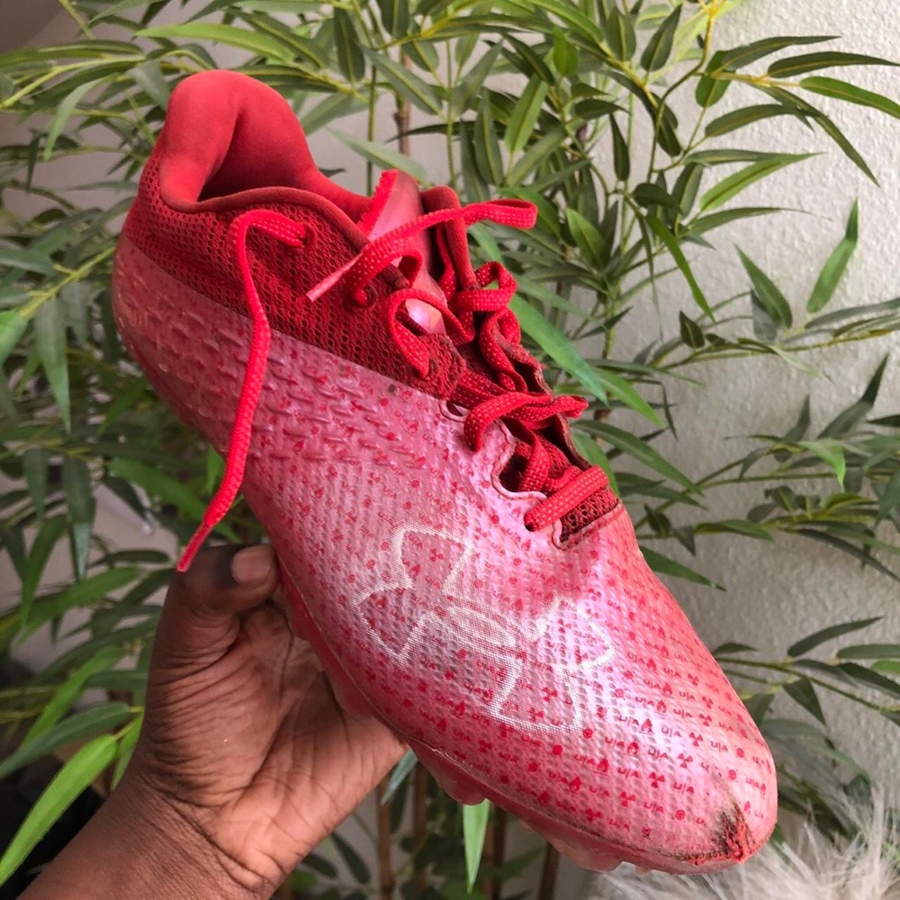 Under Armour blur smoke MC red pink football soccer cleats Size Men 9 orig $119